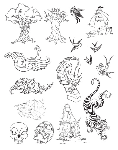 Free Vector Tattoo Set - EPS